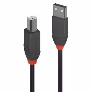 LINDY Anthra Line USB 2.0 Type A to B Cable, 0.2m, 480Mbps