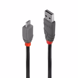 LINDY Anthra Line 1m USB 2.0 Type A to Micro-B Cable 480Mbps