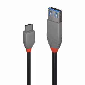 LINDY Anthra Line 0.15m USB 3.2 Type C to A Adapter Cable 10Gbps