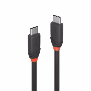 LINDY Black Line 36906 1m USB-C to C Cable, 20Gbps, 20V 60W PD, 4K60