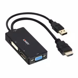 LINDY 38182 HDMI to DisplayPort, DVI-D and VGA Converter 4K 30Hz
