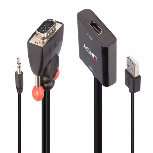 Lindy 38284 VGA and Analogue Audio to HDMI Converter, 1080p