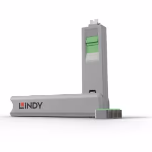 LINDY USB-C Port Blocker Kit Green (1 Key & 4 Locks)