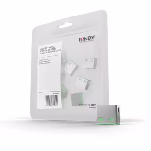 LINDY USB-A Port Blocker Extra Lock Pack Green 10 Pack