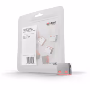 LINDY 40460 USB-A Port Blocker Locks Pink 10 Pack