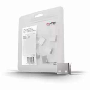 LINDY 40464 USB-A Port Blocker Extra Locks White 10 Pack