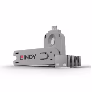 LINDY 40454 USB-A Port Blocker Kit White 4 Pack