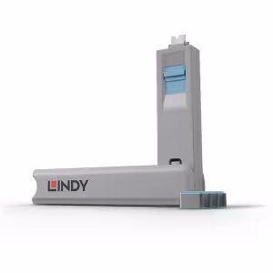 LINDY USB-C Port Blocker Kit Blue 40465 (1 Key and 4 Locks)