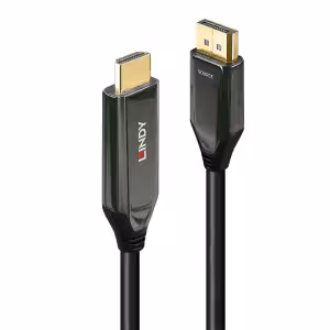 LINDY 40930 Active DisplayPort to HDMI 4K120Hz 8K60Hz Adapter Cable 1m