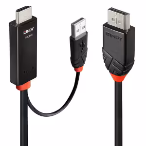 LINDY 41498 HDMI to DisplayPort 4K60Hz HDR Adapter Cable 1m
