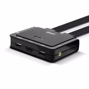 Lindy 42345 2 Port HDMI 4K60 USB 2.0 & Audio Cable KVM Switch
