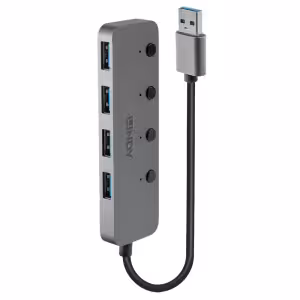 Lindy 43309 4 Port USB 3.0 Hub with Individual Power Switches