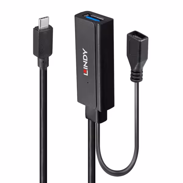LINDY 43344 5m USB 3.2 Gen 1 USB-C to USB-A Active Extension Cable
