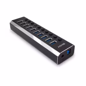 LINDY 43370 10 Port USB 3.0 Hub with Individual On/Off Switches