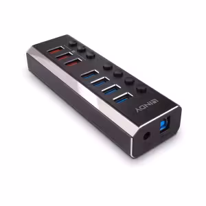 LINDY 43371 4 Port USB 3.0 Hub with 3 Quick Charge 3.0 Ports