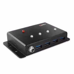 LINDY 43374 4 Port USB 3.0 Metal Hub with Mounting Brackets