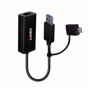 LINDY 43412 USB 3.2 Gen 1 Type A & C to Gigabit Ethernet Converter