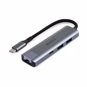 Lindy 43422 USB 3.2 Gen 2 Type C Hub and Gigabit Ethernet Converter