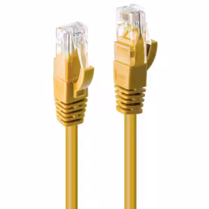 LINDY 48061 CAT6 U/UTP RJ45 Snagless Ethernet Cable Yellow 0.5m