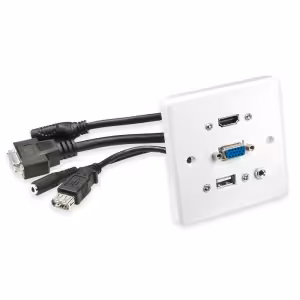 LINDY 60220 Multi AV Faceplate with HDMI VGA USB & Audio Trailing Leads