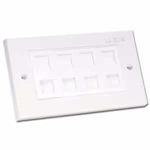 LINDY CAT5e Double Wall Plate 4 x RJ-45 Shuttered Unshielded Sockets