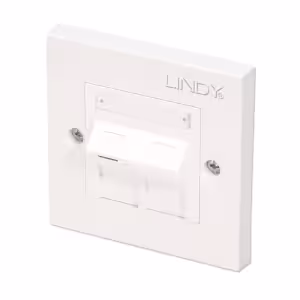 LINDY CAT5e Single Wall Plate with 1 Angled Shuttered RJ-45 Socket Unshielded