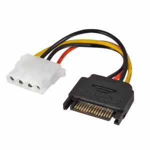 LINDY 0.15m 15-Pin SATA Male to LP4 Molex Female Power Cable