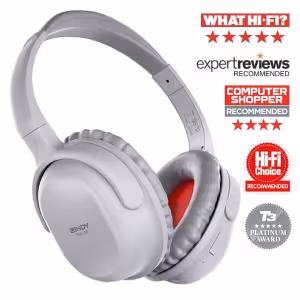 LINDY BNX-60 Wireless Active Noise Cancelling Headphones with aptX Cool Grey