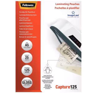 Fellowes A5 Laminating Pouches 125 Micron 25 Pack