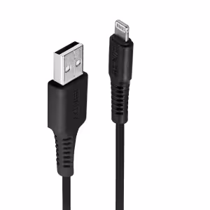 LINDY 31319 USB to Lightning Cable 0.5m, Black, MFi Certified