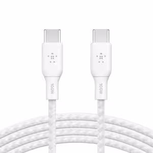 Belkin BoostCharge Braided USB-C to USB-C Cable 100W 1m White