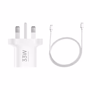 Xiaomi 33W Nano USB-C Wall Charger & 3A Braided 1m Cable Bundle UK Plug