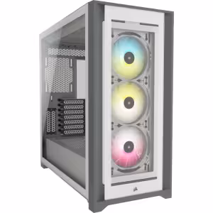 Corsair iCUE 5000X RGB Mid Tower Case White Tempered Glass USB-C