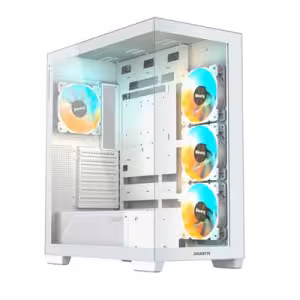 Gigabyte C500 Panoramic Stealth Mid Tower Case White, USB-C