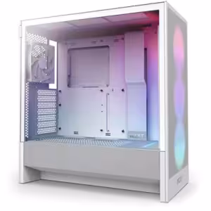 NZXT H5 Flow RGB Mid Tower Case White Tempered Glass