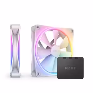 NZXT F140 RGB Duo 140mm PWM White Chassis Fan 2PK 2 Pack