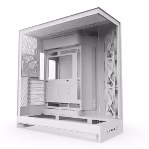 NZXT H9 Flow Mid Tower Case White Tempered Glass
