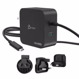 j5create 102W GaN PD USB-C 2-Port Charger Black