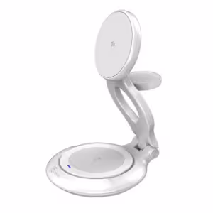 j5create Qi2 3-in-1 Magnetic Foldable 15W Wireless Charging Station White