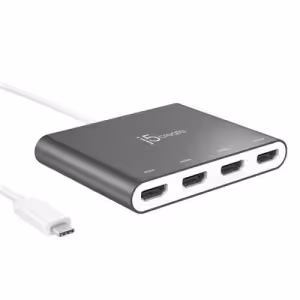 j5create USB-C to 4 Port HDMI Adapter 1080p 60Hz Silver