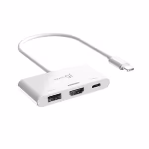 j5create USB-C to HDMI 4K 144Hz Adapter with 100W Power Delivery and USB-A White