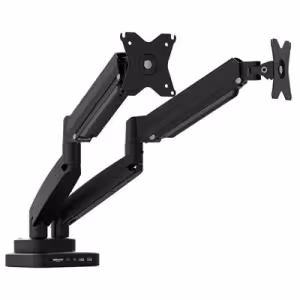 j5create Ergonomic Dual Monitor Mount with 10-in-1 Dock, Dual 4K HDMI, 100W PD Black