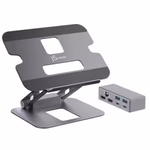 j5create Multi-Angle Dual HDMI Laptop Stand & USB-C Dock Space Gray (100W PD)