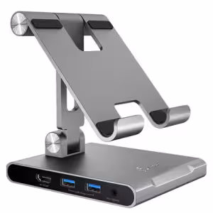 j5create Multi-Angle iPad Pro USB-C Docking Station Stand 4K HDMI 100W PD Space Grey