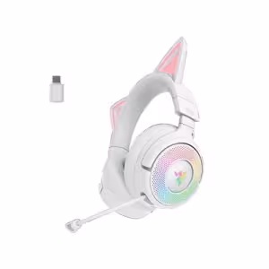 Razer Kraken Kitty V3 Pro Wireless Gaming Headset White with Bluetooth and Chroma RGB